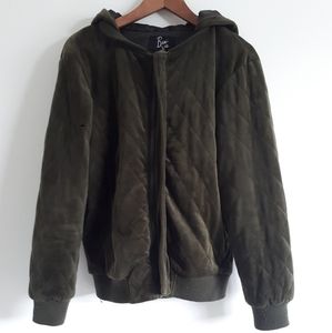 Velvet green fall vest